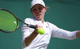 Cristina Bucsa, ayer en Wimbledon.