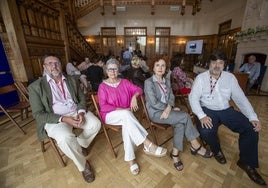 Rafael Rubio, Eva Orúe, Leticia Ruiz y Miguel Aguilar en el Hall Real.