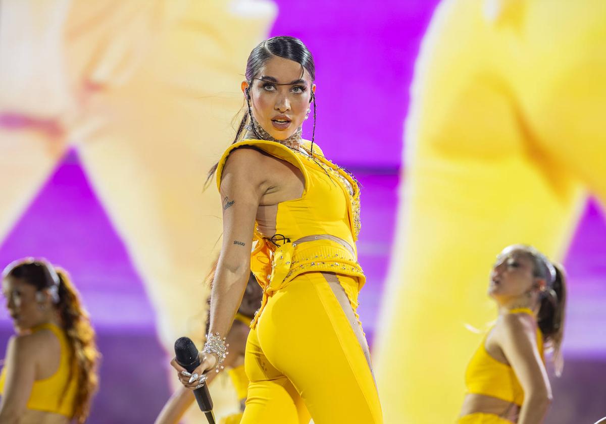 María Becerra, durante un concierto en Argentina.