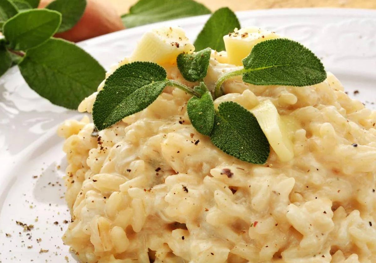 Risotto de crema blanca.