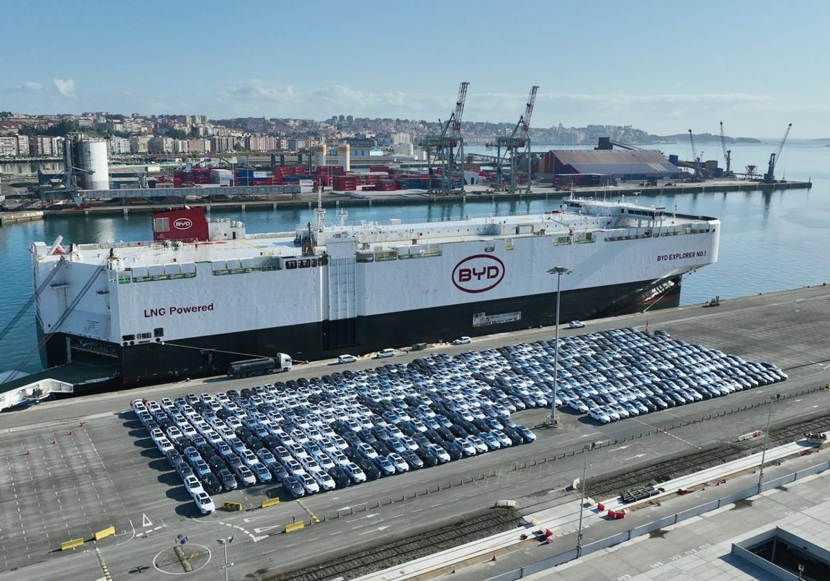 Así se descargan mil coches en el Puerto de Santander