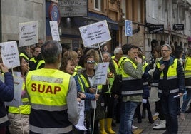 Profesionales de SUAP, durante las movilizaciones de la pasada legislatura.