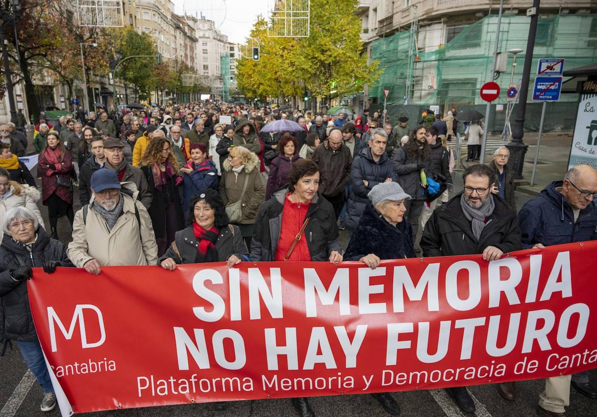 Manifestación en defensa de la Ley de Memoria Histórica en Santander, en 2023.