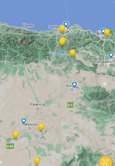 Imagen - Mapa de Flightradar donde se podía hacer seguimiento a los globos.