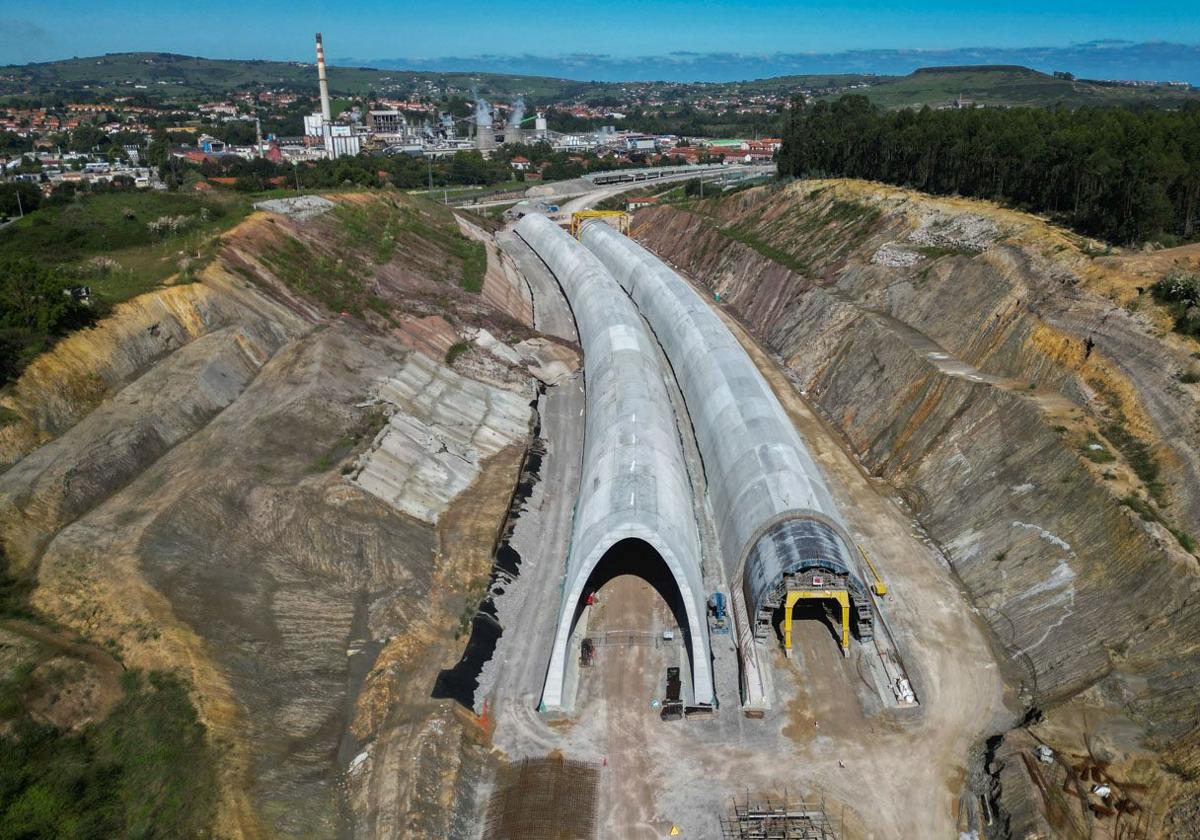 Las obras del nudo de Torrelavega, a vista de pájaro