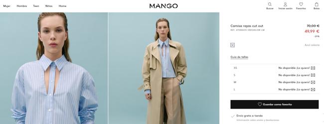 En la web de Mango ya no quedan existencias de la camisa que este miércoles ha lucido la Reina en Castro.