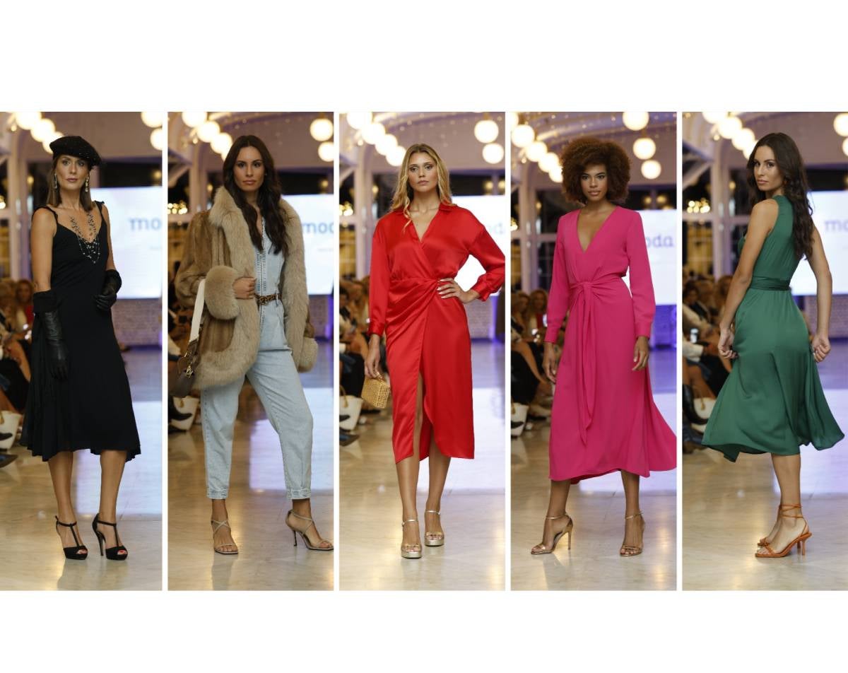 Imágenes del desfile de Moda re- en la Santander Slow Fashion. La ropa que lucen las modelos se había depositado en un contenedor de Cáritas.