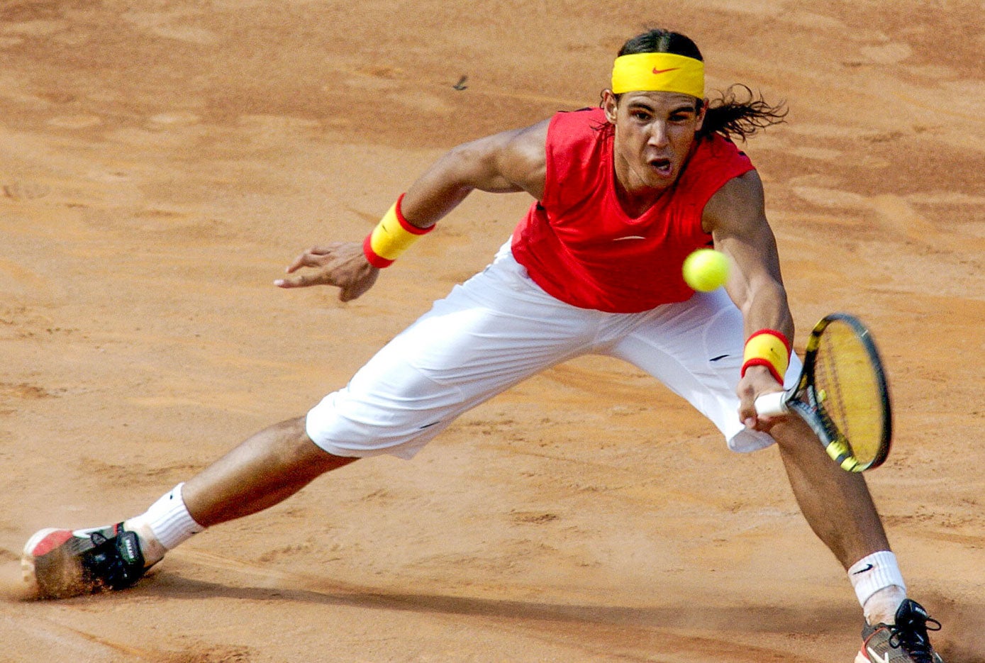 El español Rafael Nadal durante el partido de tenis de la Copa Davis contra el italiano Andreas Seppi.