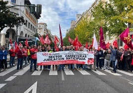 Huelguistas, en Calvo Sotelo.