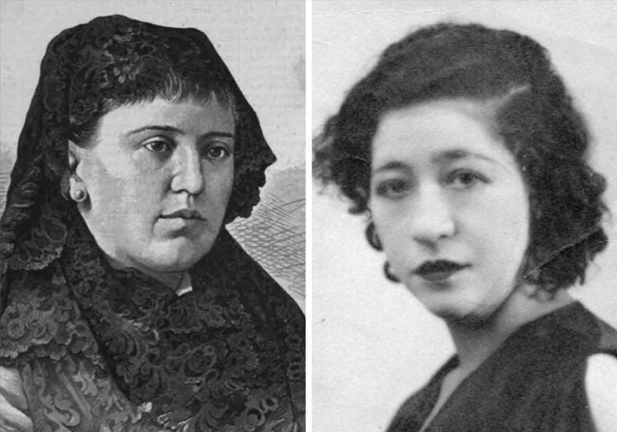 Rosario de Acuña (izquierda) y Matilde Zapata (derecha).