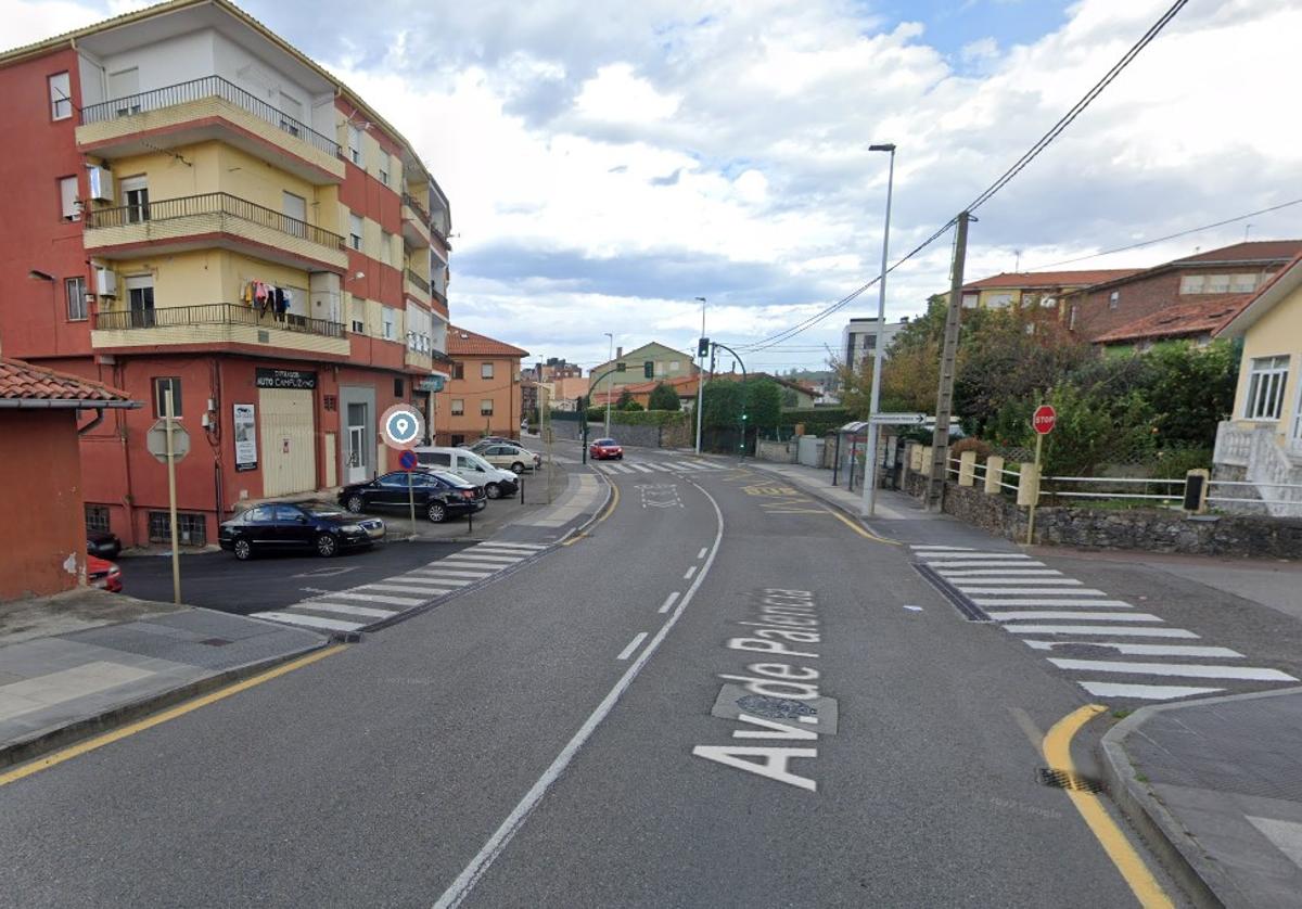 Imagen de google maps de la avenida de Palencia que fue cortada al llegar las fuerzas de seguridad