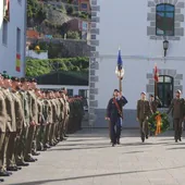 Un grupo de soldados durante la inauguración del curso del Patronato Militar el pasado curso.