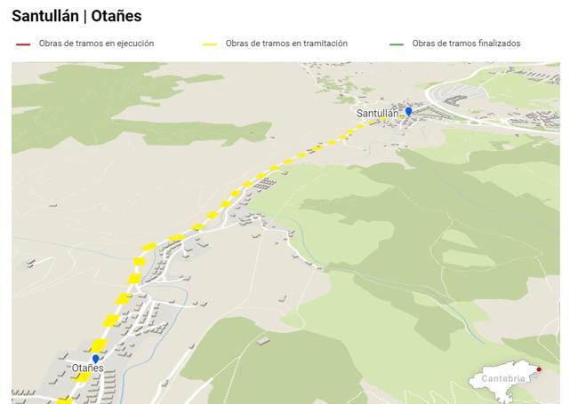 Mejora trazado Santullán-Otañes. Importe: 4.764.130€. Duración: 18 meses.