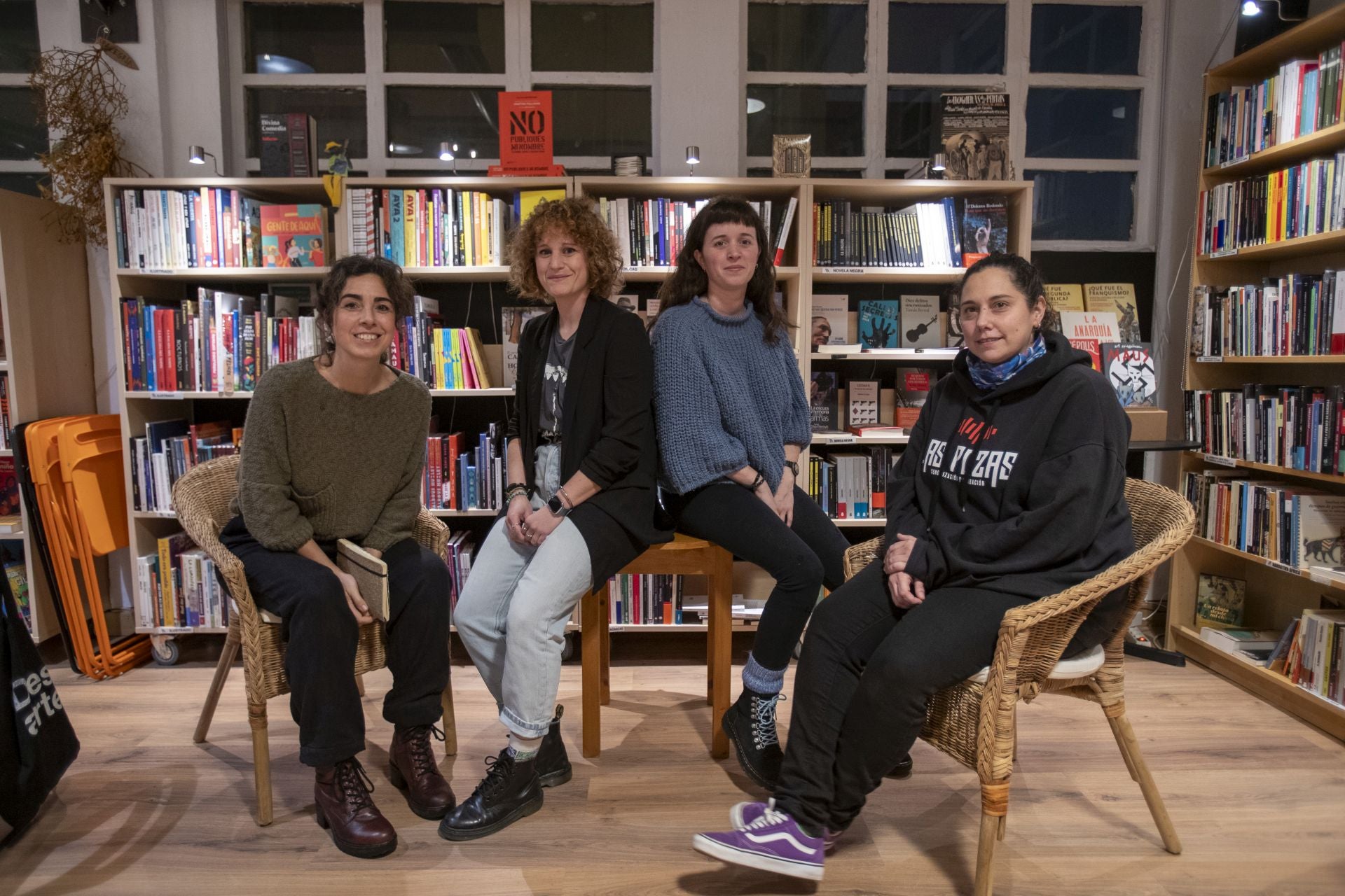 Gema Martínez, Carolina Palencia, Sara Pelaz y Vero Valdezate, que junto a Paula Vázquez, online, participaron en la mesa redonda.