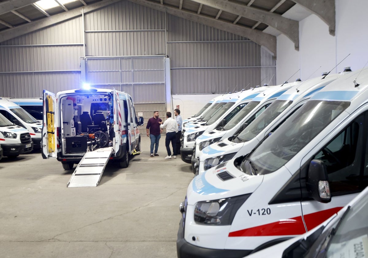 Ambulancias del transporte sanitario de Diavida.