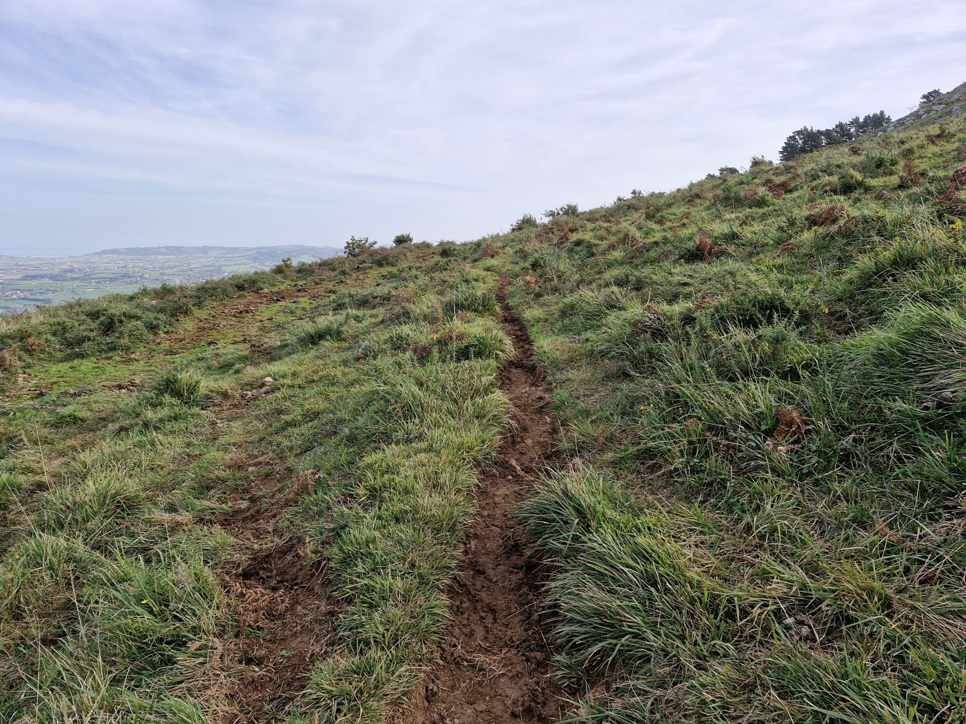 Tras una fuerte subida, el camino da un respiro con un tramo llano.