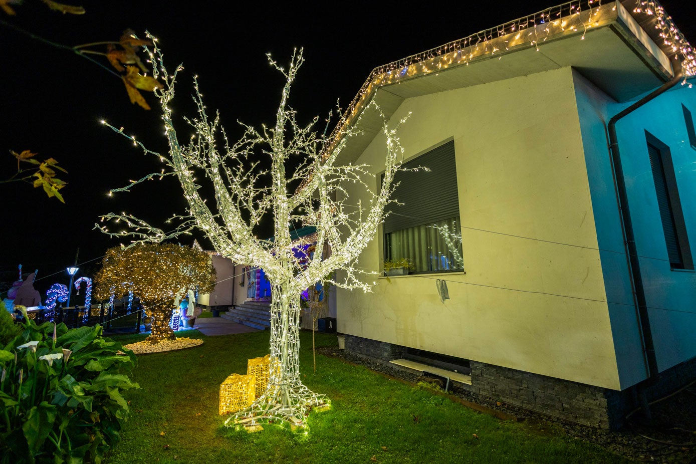 Desde hace tres años, los vecinos de Quijano se unieron en una iniciativa propuesta por Esther, una vecina recién llegada, para decorar sus hogares con temáticas navideñas específicas. 