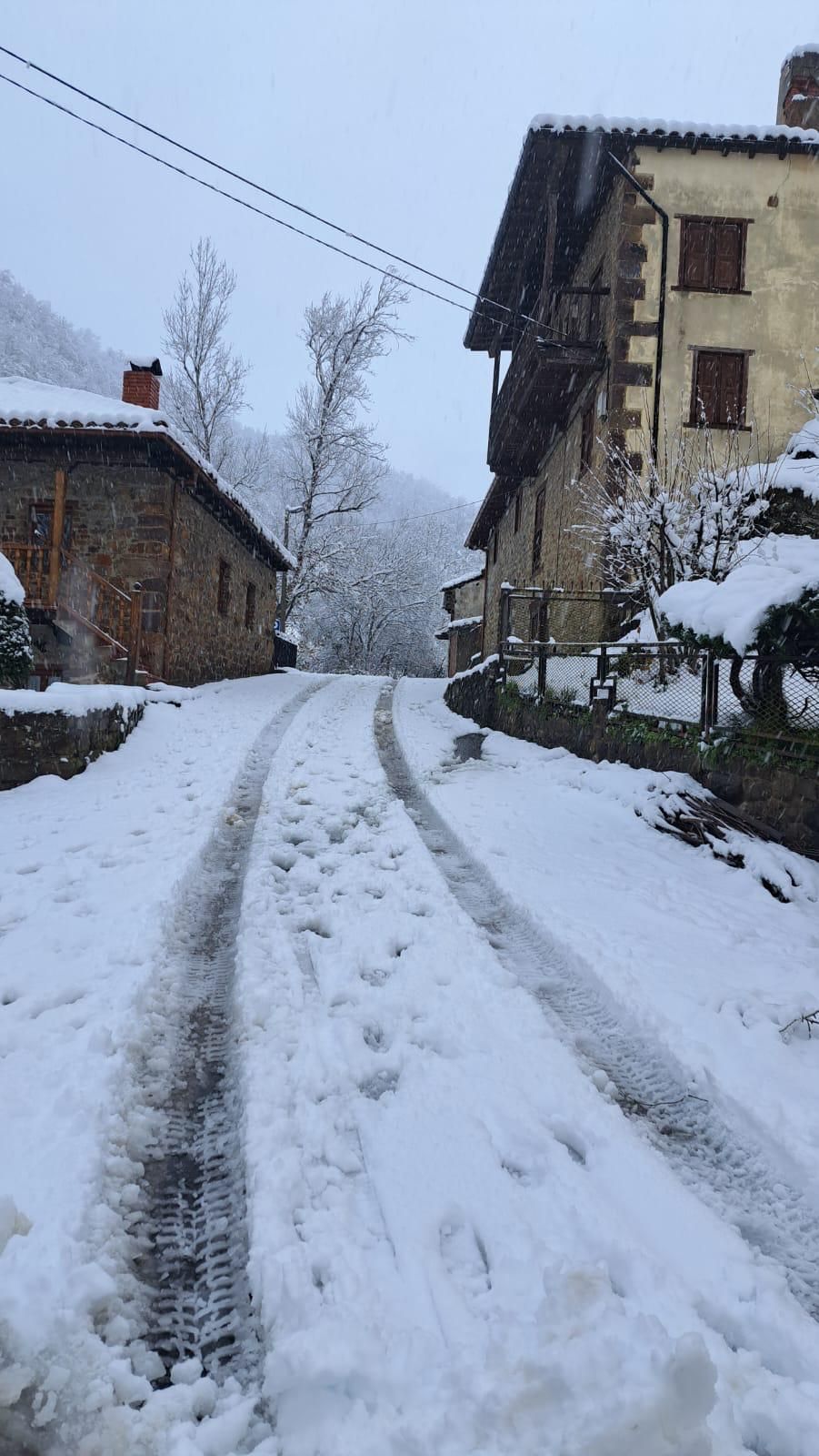 Nevando esta mañana en Espinama