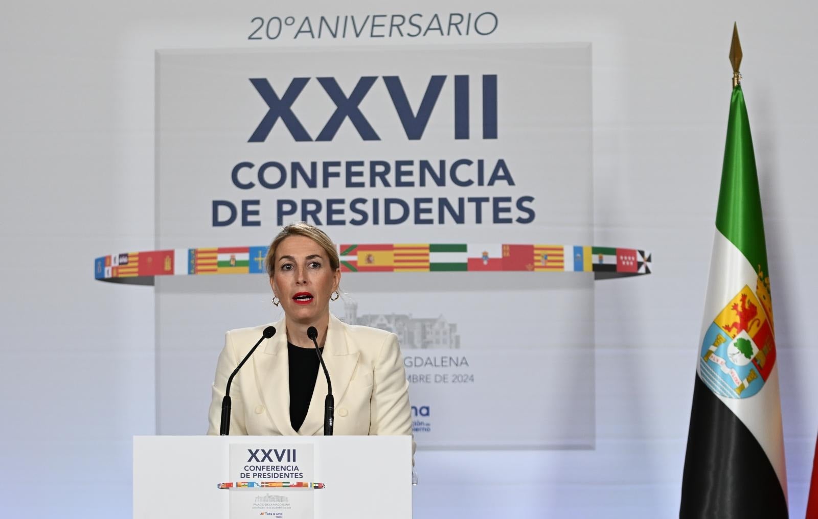 María Guardiola durante su intervención este viernes en Santander.