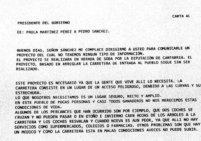 El documento que envió Paula a Moncloa