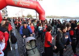 Participantes en la San Silvestre barquereña del pasado año.