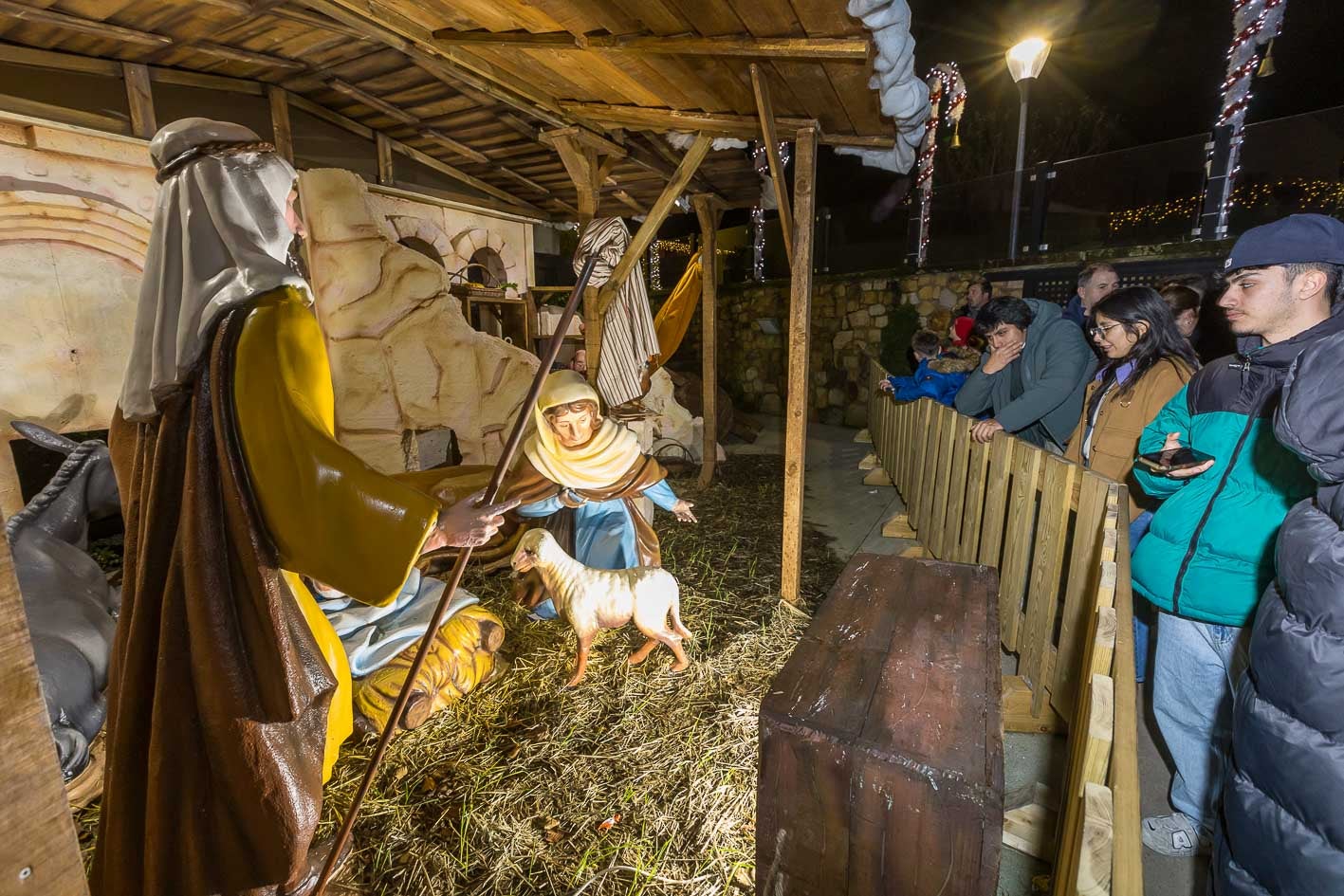 Recreación del Portal de Belén en la parte trasera de una de las viviendas decoradas.