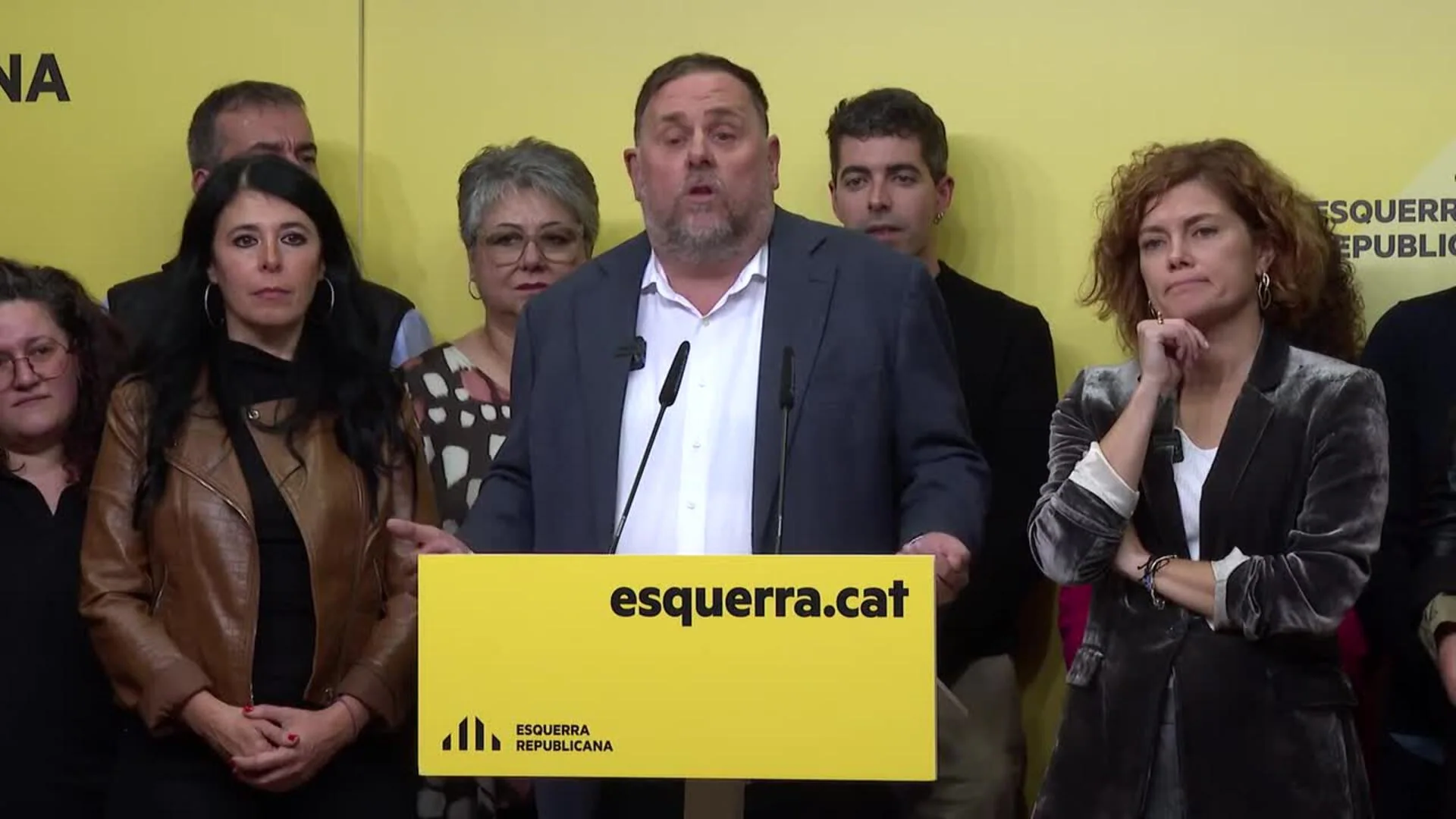 Junqueras celebra ganar la primera vuelta y hablará "con todo el mundo" para ser reelegido