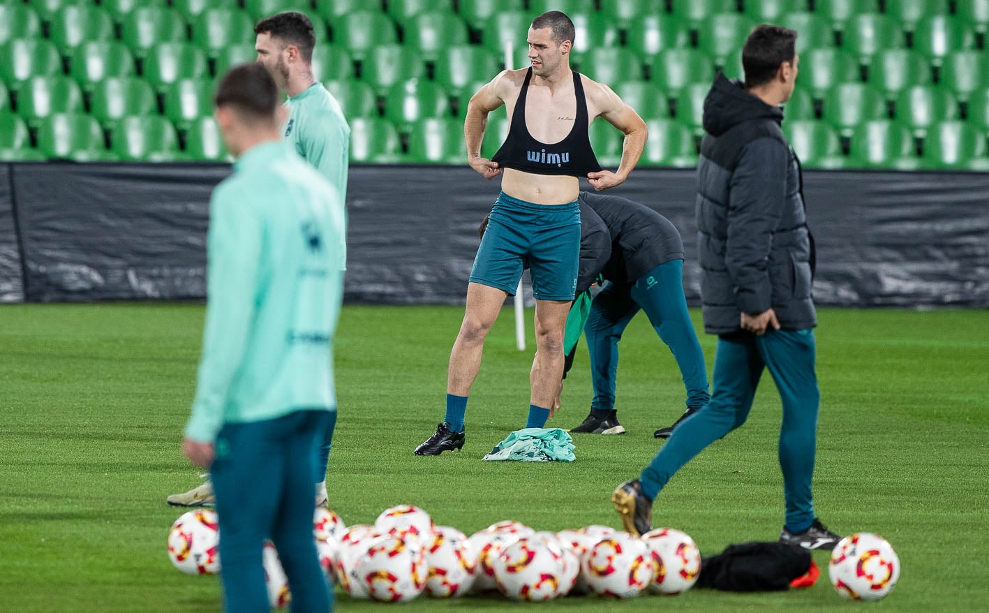 Álvaro Mantilla, durante la sesión de entrenamiento.