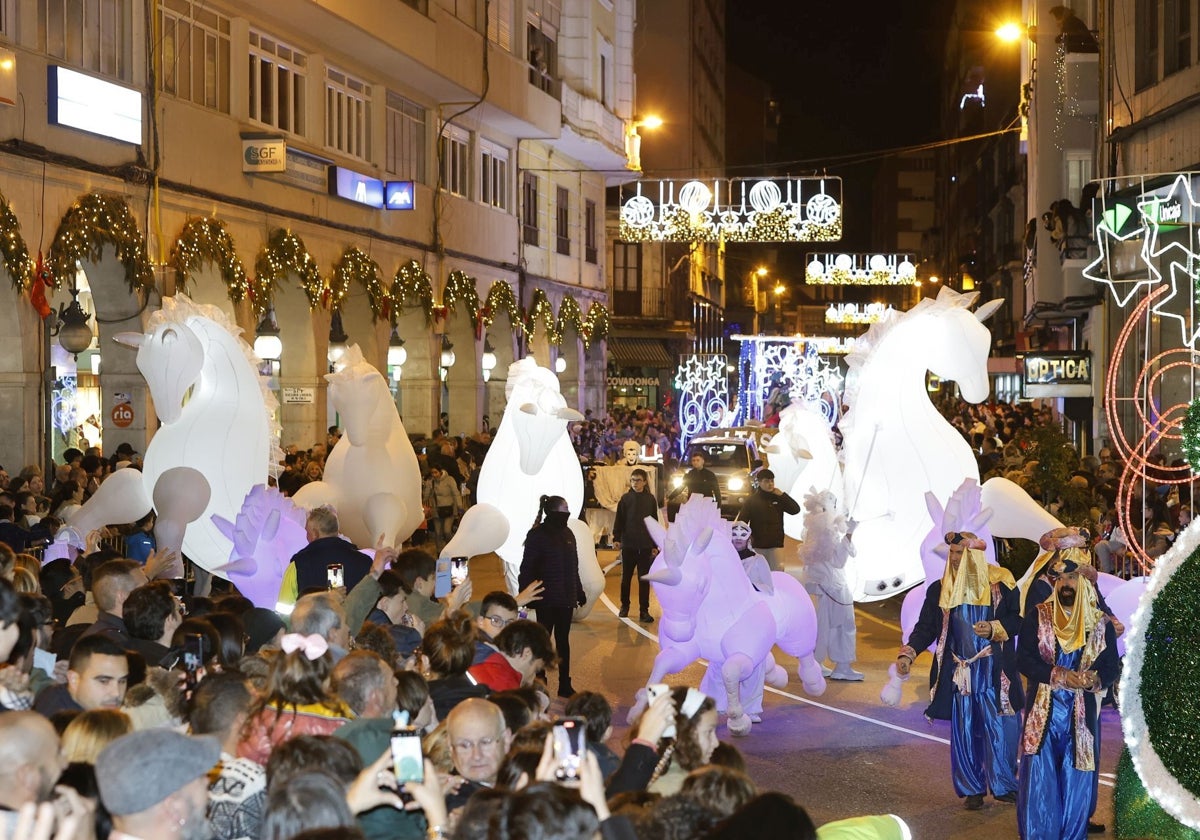 Imagen de la cabalgata de los Reyes Magos, el pasado domingo, en Torrelavega.