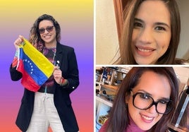 Venezolanas que viven en Cantabria. A la izquierda Valentina González, arriba María José Herrera y, debajo, Nirba Martínez.