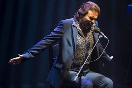 El cantaor Manuel de la Tomasa durante uno de sus conciertos