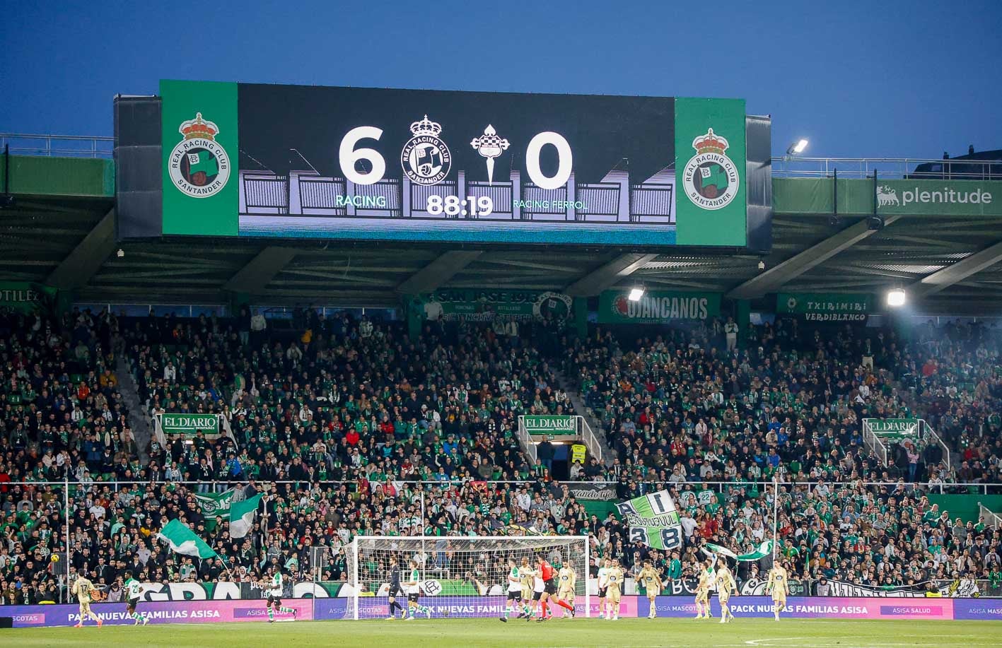 El marcador refleja el 6-0 final, una goleada histórica. 