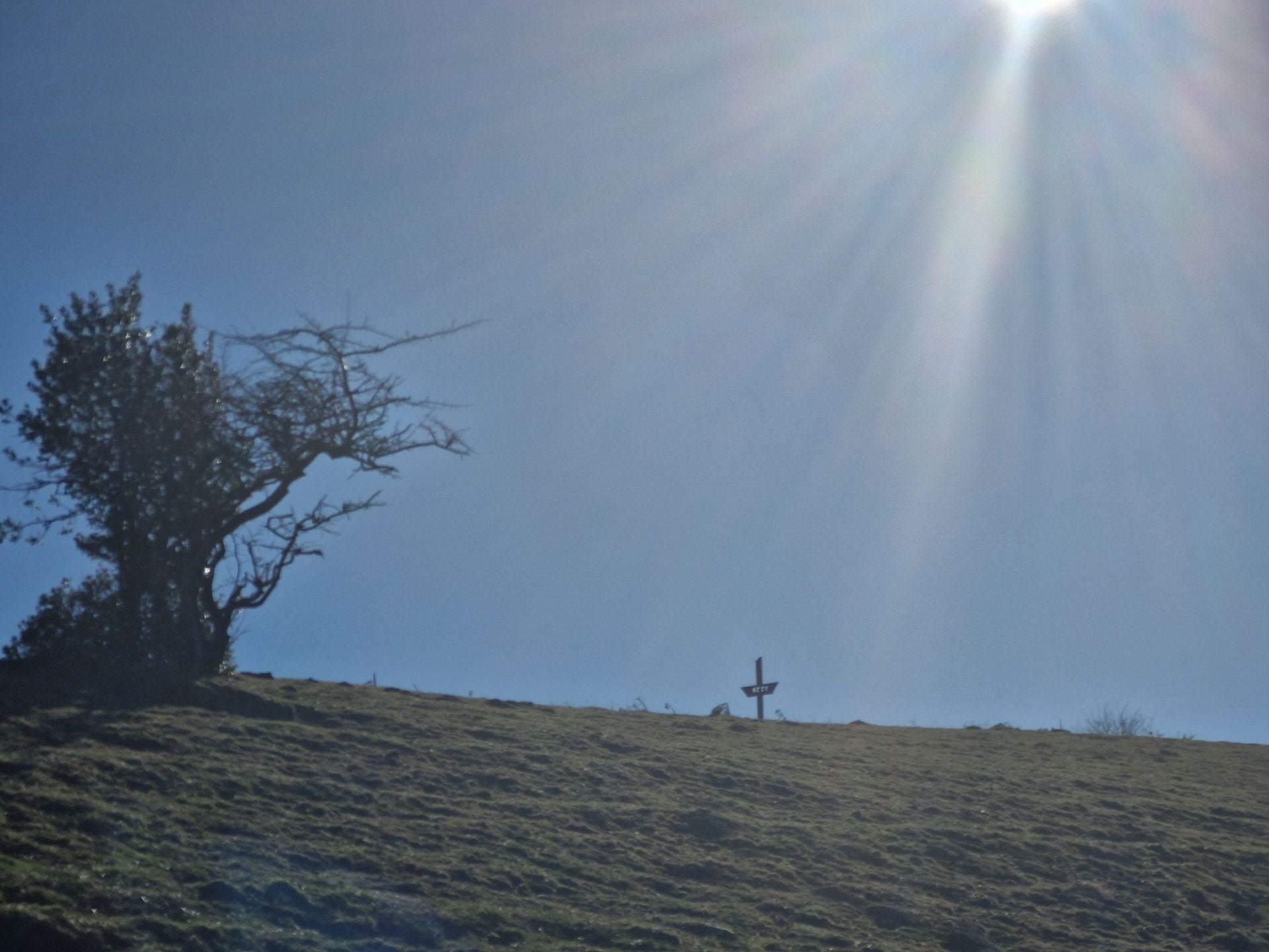 En Cruz de Fuentes, un cruce de seis pistas, hay que coger la senda que deja la propia cruz a la izquierda.