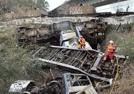 Plano general de la altura desde la que ha descarrilado el tren