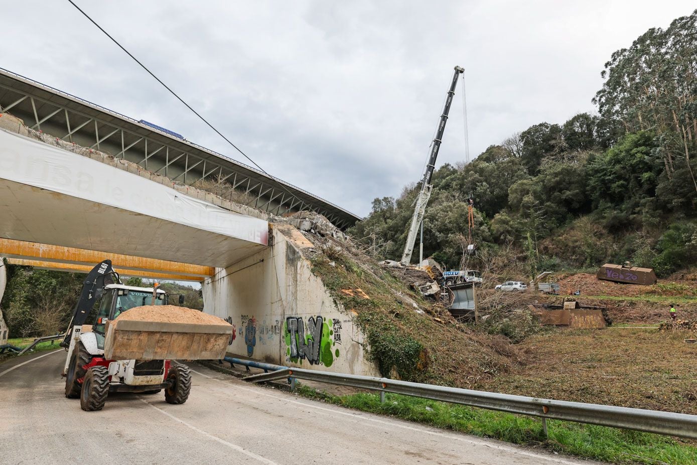 Zona en la que están trabajando los operarios de Adif