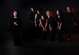 Las actrices del laboratorio escénico Actualab durante la representación de 'Fragmentadas'.