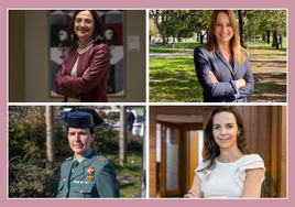 De izquierda a derecha, arriba, Conchi López, rectora de la Universidad de Cantabria, Inés Mier, directora de Cantur y, abajo, María Pilar Villasante, teniente coronel de la Guardia Civil, y Jara Martínez, decana del Colegio de Ingenieros de Caminos.