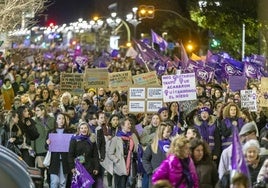 Imagen de la manifestación, el año pasado, del 8M en Santander.