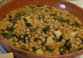 Garbanzos con espinacas.