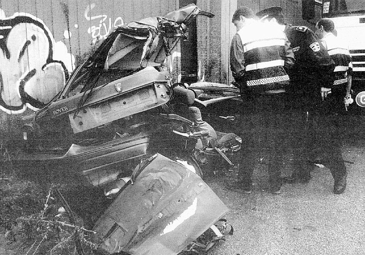 Así quedó el vehículo tras el accidente ocurrido en 2003.