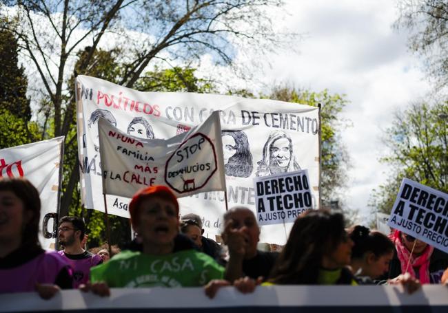Manifestación por la vivienda en Madrid.