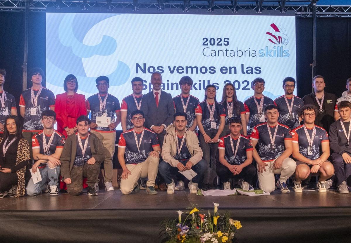 Algunos de los alumnos premiados.