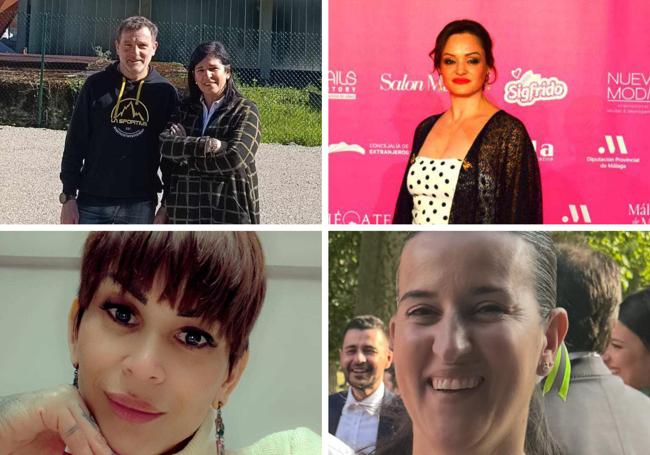 Arriba a la izquierda, Alfredo Asensio y Marta Baquero de Tucarbón Joya. A la derecha, la diseñadora asturleonesa afincada en Marbella, Ana María Vicente, de la firma ElCarlo. Abajo, la bilbaína Shirley Enekaritz y la torrelaveguense Habha Laguillo, que mostrarán su proyecto Sophia.