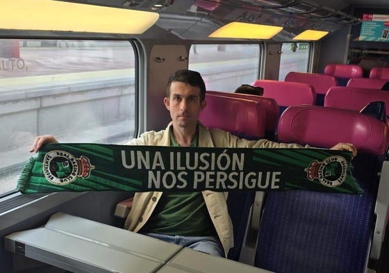 David Serrano, en una de las etapas de su viaje a Cartagena.