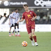 Javi Castro, durante el partido contra el Cartagena.