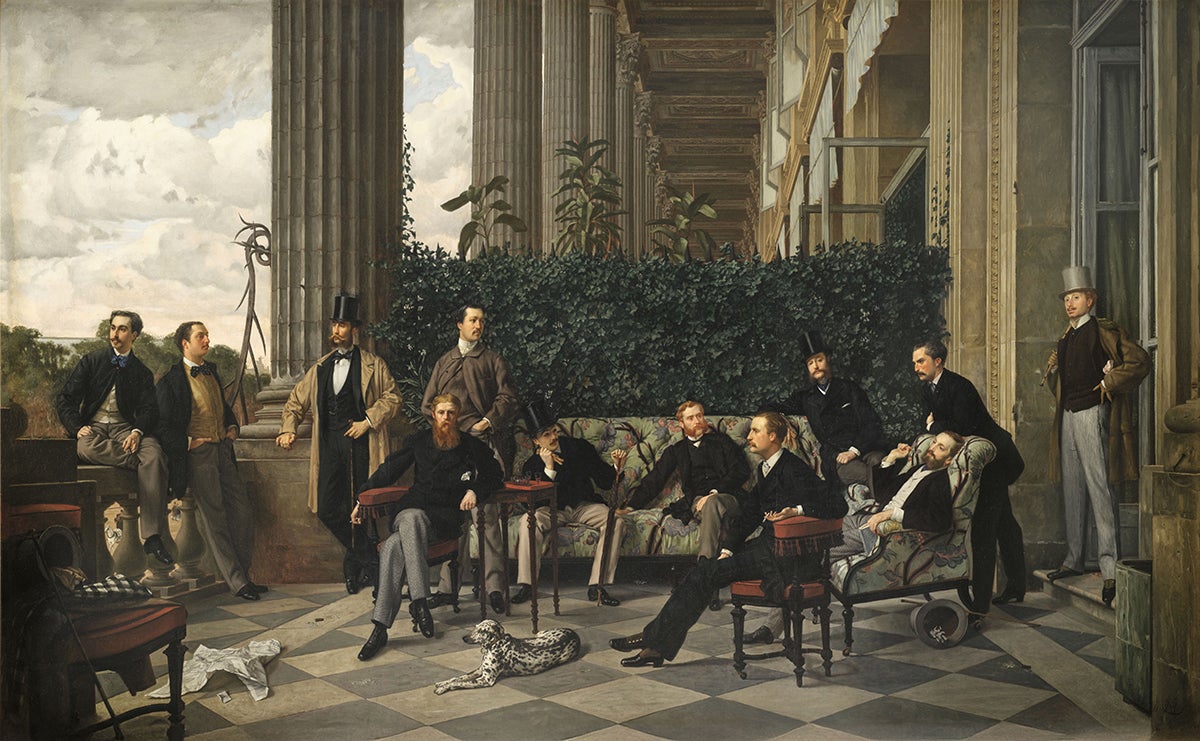 James Tissot, 'El Círculo de la Rue Royale', 1866. Óleo sobre lienzo.