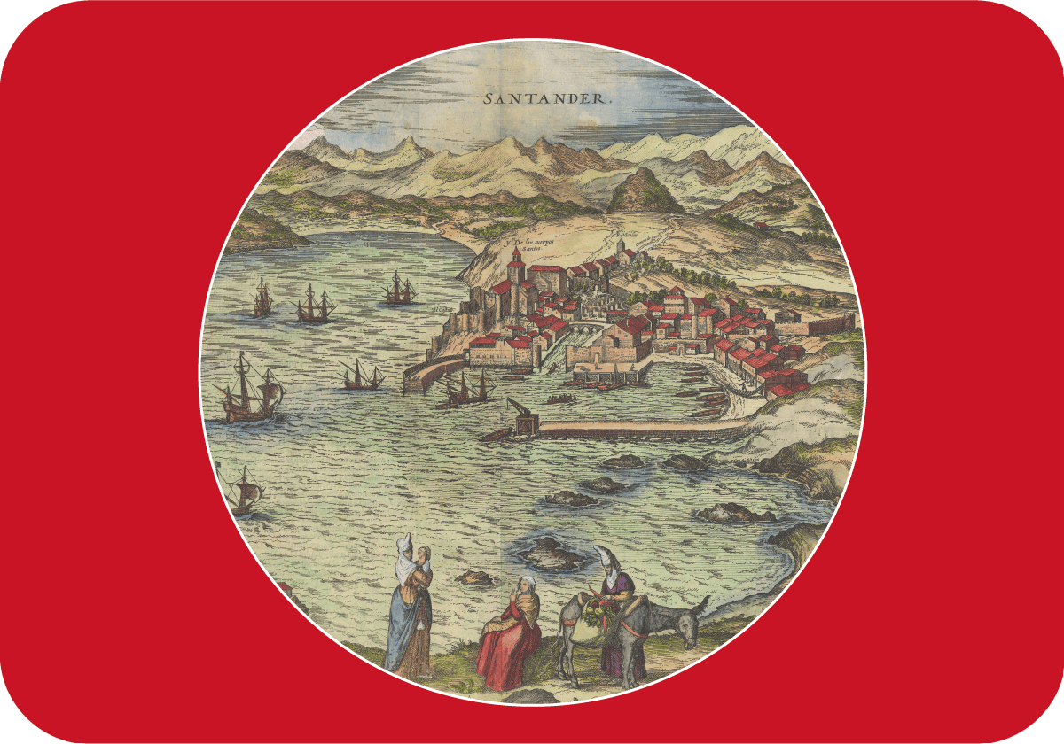 Santander en el ''Civitates Orbis Terrarum' de Hoefnagel, de 1575.