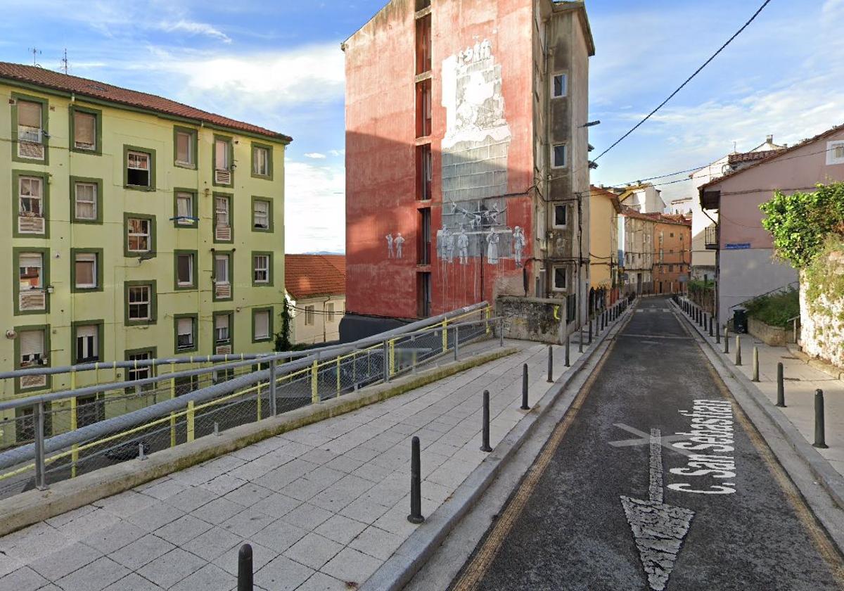Vista de la calle San Sebastián, en Santander.