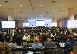 Asistentes al Congreso Nacional de Inmunología, en el Palacio de Exposiciones.