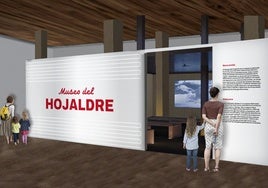 InfografÍa del cubo central. En su interior se reproducirá un audiovisual introductorio.